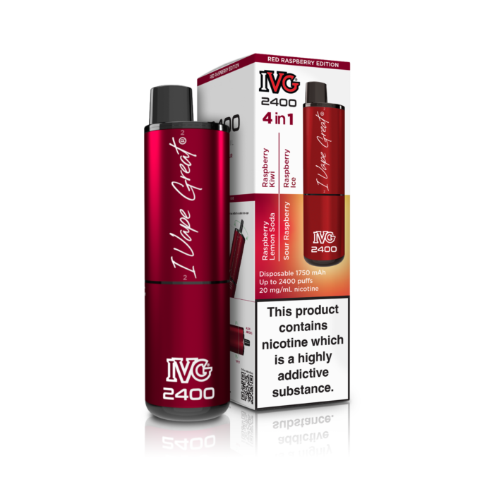 IVG - 2400 - 4 IN 1 RED RASPBERRY EDITION - 20MG [BOX OF 5]