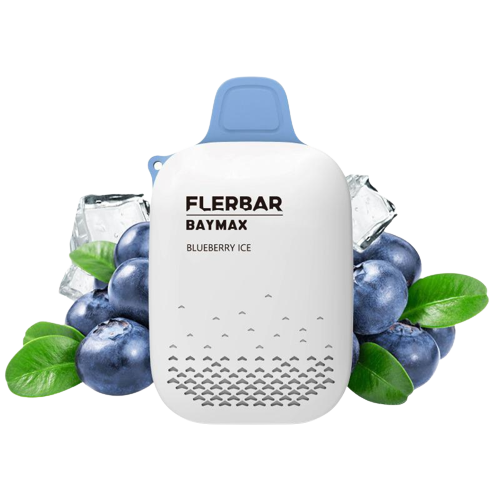 FLERBAR - BAYMAX - BLUEBERRY ICE - NICOTINE FREE - 3500 PUFFS [BOX OF 5] | 