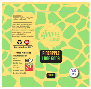 GIRAFFE - PINEAPPLE LIME SODA - 50ML