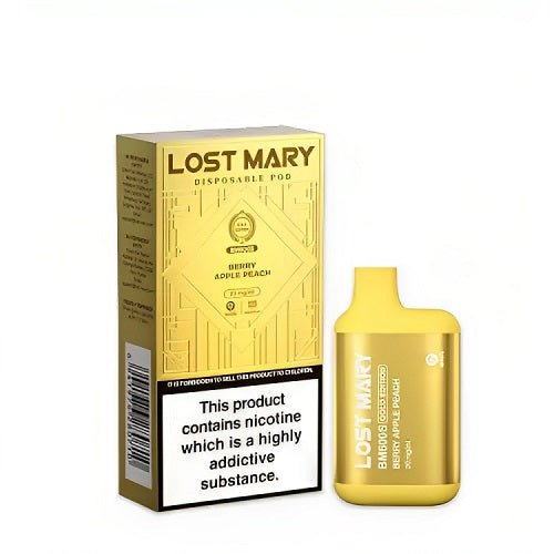 LOST MARY - GOLD EDITION - BM600S - BERRY APPLE PEACH - 20MG [BOX OF 10]